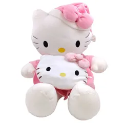 [2点セット] ハローキティ キティちゃん BIG超特大ぬいぐるみ 全長90cm 2000年製 フラットクッション