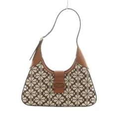 ケイトスペード KATE SPADE スペード フラワー ジャカード ヌーヴォー スモール ショルダー バッグ ハンドバッグ 花柄 茶 アイボリー /MI ■OS