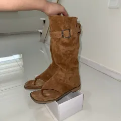 スウェード ビーチサンダル ロング ブーツ ブラウン 240