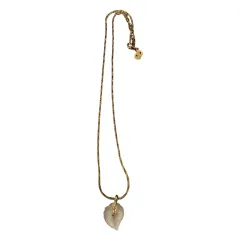 Christian Dior (クリスチャンディオール) クリア 葉っぱモチーフトップ ネックレス  ゴールド ー