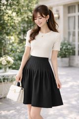 ky307 GUCCI ファー・トリム・ニット・スカート 42 黒 - メルカリ