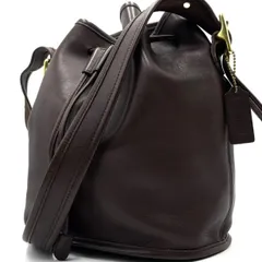 美品● COACH コーチ オールドコーチ ショルダーバッグ 巾着 ブラウン レザー 9952