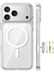 TORRAS iPhone 17 Pro 용 케이스 [미군 진화 내충격·고성능 Magsafe 대응] 지문 방지 황변 방지 미군 보호 공학 마그넷 탑재 충격 흡수 견고 카메라 컨트롤 버튼 첨부 투명 Guardian-Mag 클리어