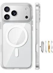 ★TORRAS iPhone 17 Pro 用ケース 【米軍進化耐衝撃・高性能Magsafe対応】指紋防止 黄変防止 米軍保護工学 マグネット搭載 衝撃吸収 頑丈 カメラコントロールボタン付き  透明 Guardian-Mag クリア