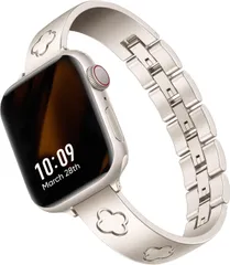 Missair コンパチブル アップルウォッチ バンド ステンレス Apple Watch バンド 金属 49mm 46mm 45mm 44mm 42mm 41mm 40mm 38mm アップルウォッチ ブレスレット 四つ葉