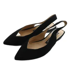 セルジオロッシ Sergio rossi ミュールパンプス スエード 36.5 黒 ブラック ポインテッドトゥ /AQ ■OS