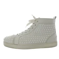 クリスチャンルブタン Christian louboutin スニーカー ハイカット スタッズ レザー 41.5 ホワイト /YO3