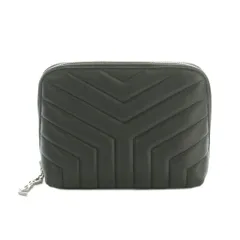 サンローラン パリ SAINT LAURENT PARIS Vステッチ ポーチ キルティング グレー 504665 /MI ■OS ■OH