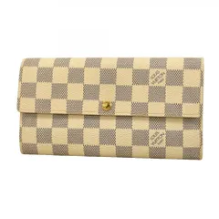 ルイ・ヴィトン(Louis Vuitton) ルイ・ヴィトン 長財布 ダミエ・アズール ポルトフォイユサラ N61735 ホワイトレディース