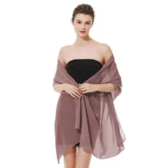 [BEAUTELICATE] ストール シフォン 大判 200×68cm 薄手 軽量 通気性 スカーフ 襟巻き パーティー 結婚式 冷房対策 ギフト 春夏秋用 シナモンローズ 0