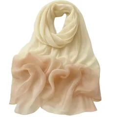 [Liebendo] スカーフ レディース ストール 大判 大判ストール 薄手 ショール 結婚式 おしゃれ scarf 春 夏 秋 冬 お祝い 女性 プレゼントギフト 贈り物 人気 冷房対策 UV対策 紫外線 日除け マフラー 母の日 (アイボリー) 1