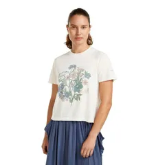 アイスブレーカー レディース トップス Tシャツ Icebreaker Merino 150 Tech Lite NZ Flora Crop TShirt Womens Ecru Hthr エクリュのサムネイル