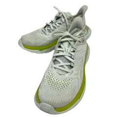 ホカオネオネ HOKA ONE ONE 1126570 BFGGL クリフトン エッジ スニーカー レースアップ ローカット メッシュ ロゴ 27.0cm 白 ホワイト 黄色 イエロー