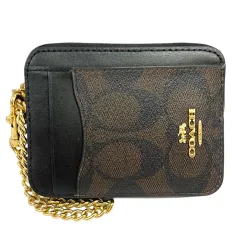 コーチ COACH パスケース コインケース フラグメントケース シグネチャーキャンバス 茶 ブラウン