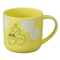【新品】 ちいかわ 公式ライセンス マグカップ 大きい 350ml ちいかわ & ハチワレ & うさぎ グッズ 陶器 電子レンジ対応 日本製 ハッピーブロッサム イエロー CKW31-11 1