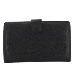 シャネル CHANEL タイムレスクラシック 長財布 二つ折り 小銭入れ キャビアスキン ココマーク がま口 黒 ブラック /YT ■OH