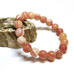 【E19132】アイアゲート レッド  10㎜ ビーズ連 天眼石 アゲート ブレスレット