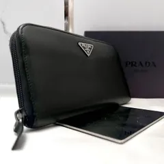 ◇美品◇プラダ　長財布　ラウンドジップ ブラック　三角プレート　M506A