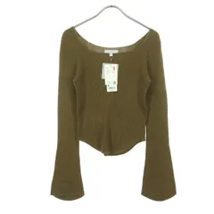 未使用 UNIQLO ユニクロ マメクロゴウチ Mame Kurogouchi コラボ 長袖 スクエアネック セーター M ブラウン レディース 古着