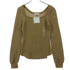 未使用 UNIQLO ユニクロ マメクロゴウチ Mame Kurogouchi コラボ 長袖 スクエアネック Tシャツ S ブラウン ロンT ワッフル生地 レディース 古着