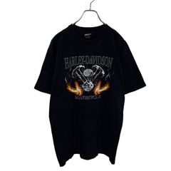 希少USA製】ハーレーダビッドソン Tシャツ ルート66 両面プリント 黒 