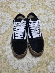 VANS オールドスクール ブラック ガムソール スニーカー 245