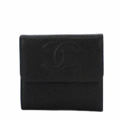 シャネル CHANEL 三つ折り財布 ココマーク キャビアスキン 黒 7番台 /KH ■OH