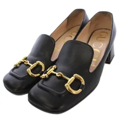 グッチ GUCCI MALAGA KID NERO ホースビット ローファー シューズ レザー 37 黒 SORANO70 /BM