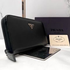 ◇箱・Gカード付き極美品◇プラダ 長財布 ブラック 三角プレート M506A 