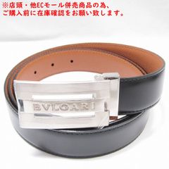 正規 ブルガリ ロゴ×パレンテシ ジュエリーバックル ベルト黒 ゴールド 