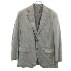 BURBERRY バーバリー テーラードジャケット ウール リネン グレー M
