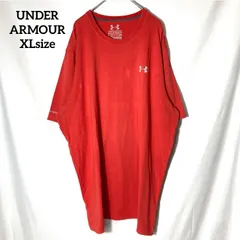 【UNDER ARMOUR】ワンポイント プリントロゴ 袖ロゴ アンダーアーマー オーバーサイズ 半袖Tシャツ US古着 USA輸入 アカ XLsize