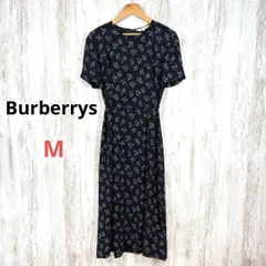 美品 90s Burberry ヴィンテージ バーバリー 花柄 総柄 シフォン ロング ワンピース
