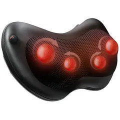 【中古】NAIPO ヒータ付きマッサージピロー（首・肩用）EMK-129AE ブラック系