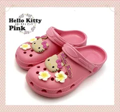 【新品・未使用】日焼けキティ　サンリオ　ハローキティ　キティ　サンダル　クロッグ　クロックス　　新作　ピンクのサムネイル