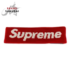 新品未使用 Supreme シュプリーム シュプリーム×ニューエラ レッド ホワイト アクリル/ポリエステル ヘッドバンド ヘアバンド 505563 新品【中古】