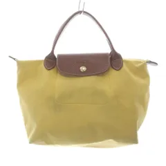 ロンシャン LONGCHAMP ルプリアージュ ハンドバッグ ナイロン レザー ロゴ トートバッグ 黄色
