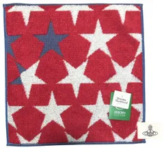 未使用 ヴィヴィアンウエストウッド ハンドタオル ミニタオル ハンカチ タオル  レッド　赤　ホワイト　コットン　100％　綿　スター　星　レディース メンズ VivienneWestwood ヴィヴィアン 