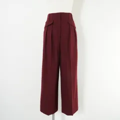 green label relaxing グリーン レーベル リラクシング ポケット ワイド パンツ ハイウエスト センタープレス ワインレッド