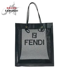 美品 FENDI フェンディ FFロゴ ブラック 黒 ゴールド金具 レザー/メッシュ トートバッグ ショルダーバッグ レディース 600718【中古】
