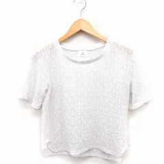 メリージェニー merry jenny レース カットソー Tシャツ 半袖 丸首 リボン F オフホワイト 白 /FT34