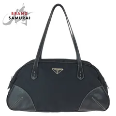 PRADA プラダ テスート 三角ロゴプレート ブラック 黒 シルバー金具 ナイロン/レザー トートバッグ ハンドバッグ レディース 601110【中古】