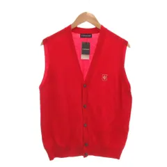 タグ付き ダンロップ DUNLOP ニットベスト ウール L Vネック ノースリーブ ロゴ刺繍 /TQ ■ECF003