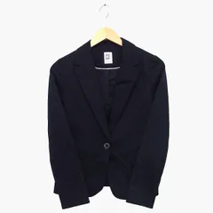 エムケー ミッシェルクラン MK MICHEL KLEIN テーラード ジャケット シングル 無地 シンプル 綿混 袖スリット 36 ブラック 黒 /HT12のサムネイル