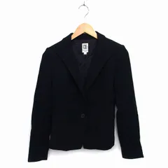 エムケー ミッシェルクラン MK MICHEL KLEIN ジャケット アウター ショールカラー 総裏地 タック 無地 40 黒 ブラック /NT28のサムネイル