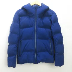 t■ユニクロ/UNIQLO フーディー シームレスダウンジャケット■青【 M 】MENS/2【中古】