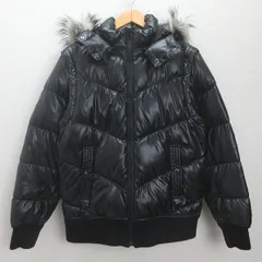 t■ユニクロ/UNIQLO ファー付 プレミアムダウンジャケット■黒【 L 】MENS/15【中古】