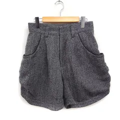 ツモリチサト TSUMORI CHISATO ツイード タック ショート パンツ ウール 2 チャコール /FT6のサムネイル