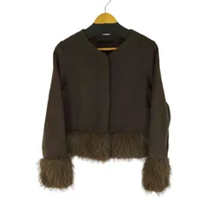 ザラ ZARA コントラストニットフェイクファージャケット レディース import：M 