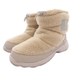ザノースフェイス ホワイトレーベル THE NORTH FACE WHITE LABEL W BOOTIE SHORT FLEECE ショートブーツ ボア ロゴ パッチ 24cm ベージュ NS99L53J /FF